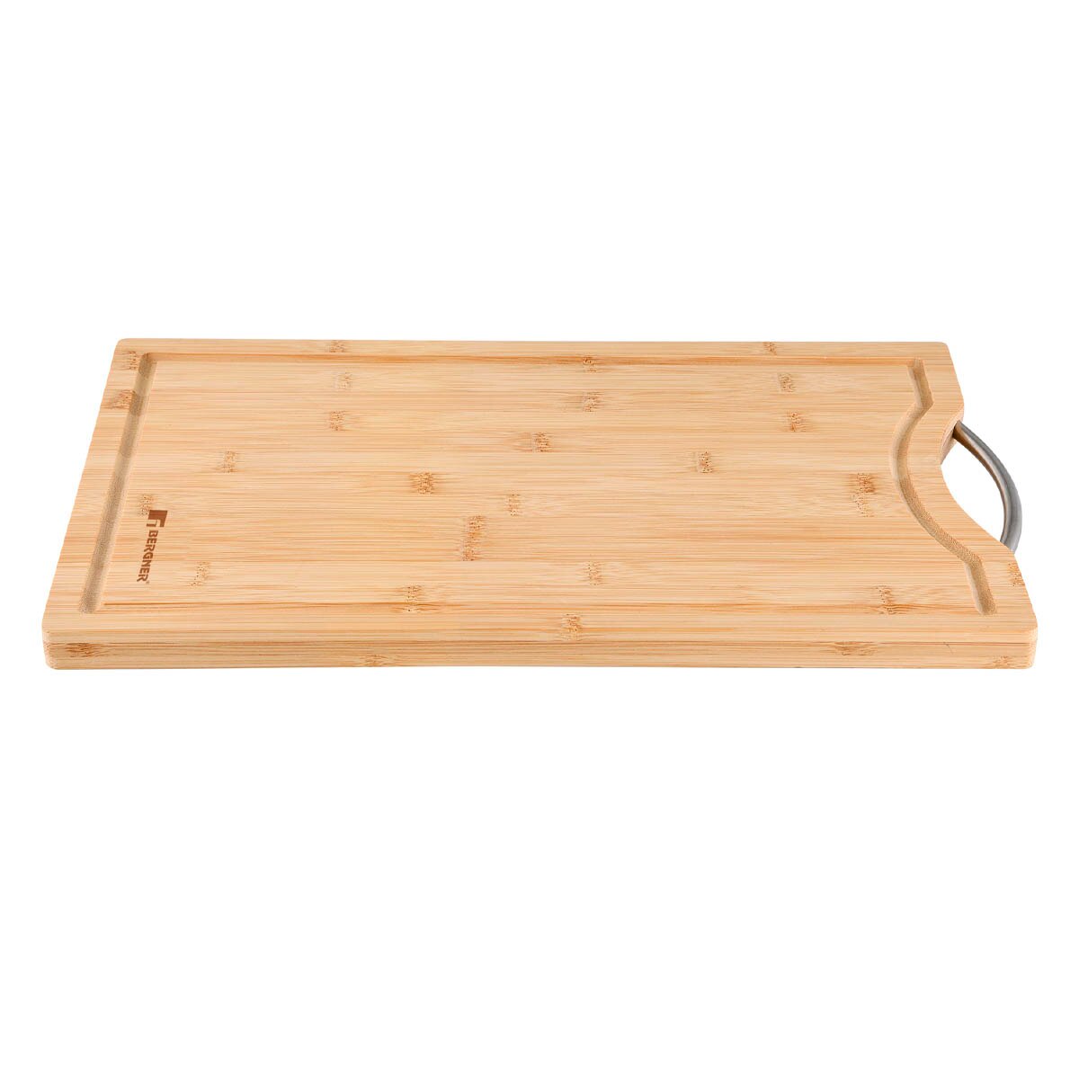 Tabla de cortar Bambú de Bergner, moderna, , , resistente, duradera, ligera, limpieza, mango acero inoxidable, tacto agradable, tablas de cortar, tabla de cortar