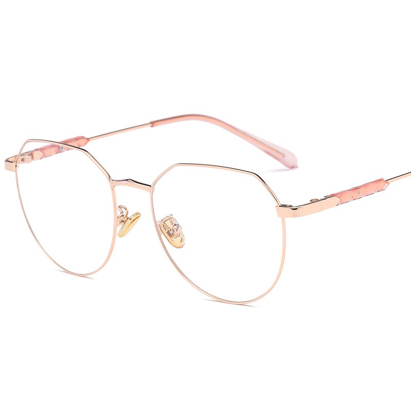 Polygon Student Glasses Frame Women Ultralight Prescription Eyeglasses Men Cat Eye Spectacles Myopia Optical Frame Eyewear: pink