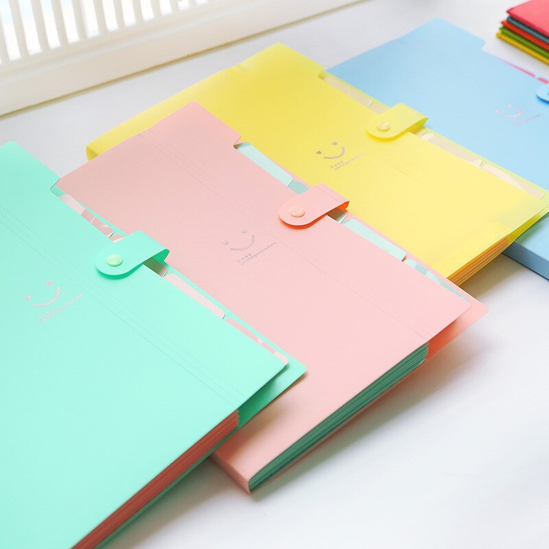 Stationery Student A4 File Folder 5-layer Data Test Paper Bag Multi-function Bill Bag Storage Folder Office Supply