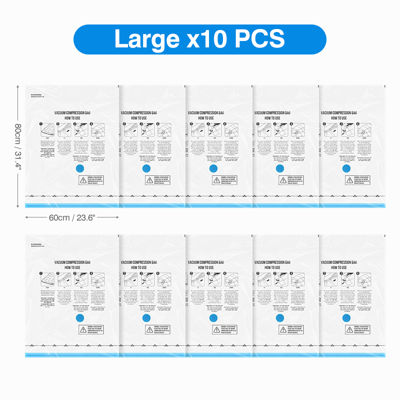 Sacchetti di stoccaggio sottovuoto 8-18 pezzi Borsa salvaspazio Pompa ad aria ricaricabile da viaggio Vari sacchetti sigillanti Pompa per comprare vestiti Coperta Bagagli: giallo