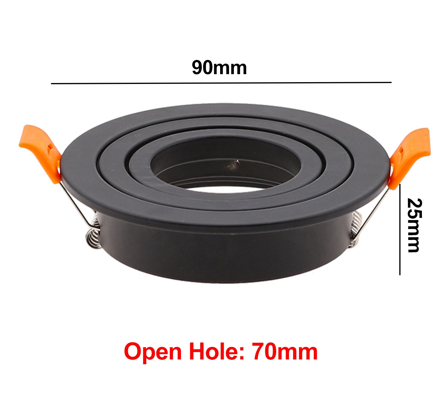 Round Square Recessed Light Spotlight LED Halogen MR16 GU10 Base Ceiling Spot Light White Black Silver Fixture Bulbs Fittings: Round-Black