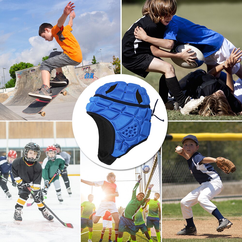 Helmet Kids Adjustable Anti-Collision Football Soccer Helmet Guard Breathable Sport Head Protector Children Soft Padded Headgear