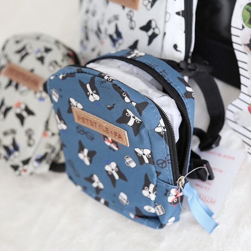 Petstyle Hond Rugzak Bulldog Print Kleine Dier Self-Rugzak Teddy Hond Schooltas