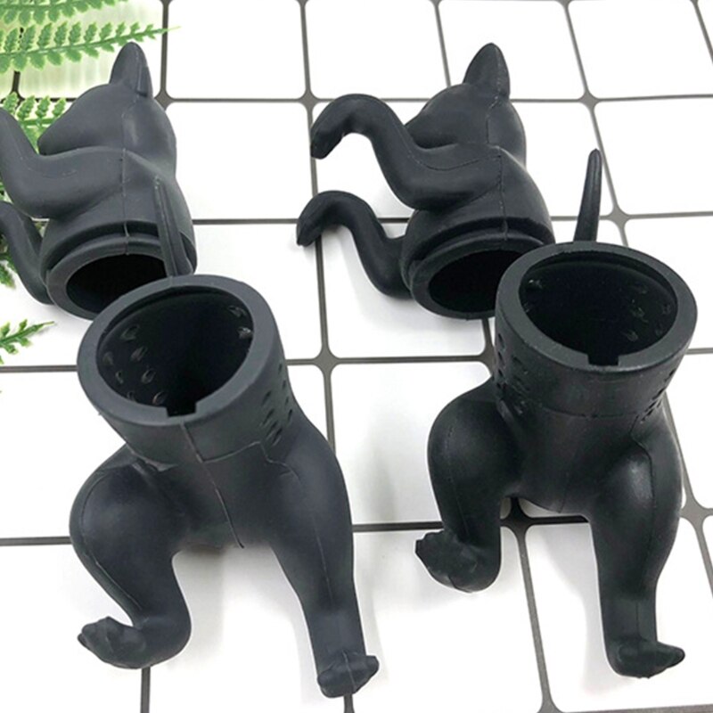Infuseur à feuilles de thé en Silicone, mignon, Animal, chats, filtre à herbes, diffuseur d'épices, Gadget pour la maison et le bureau