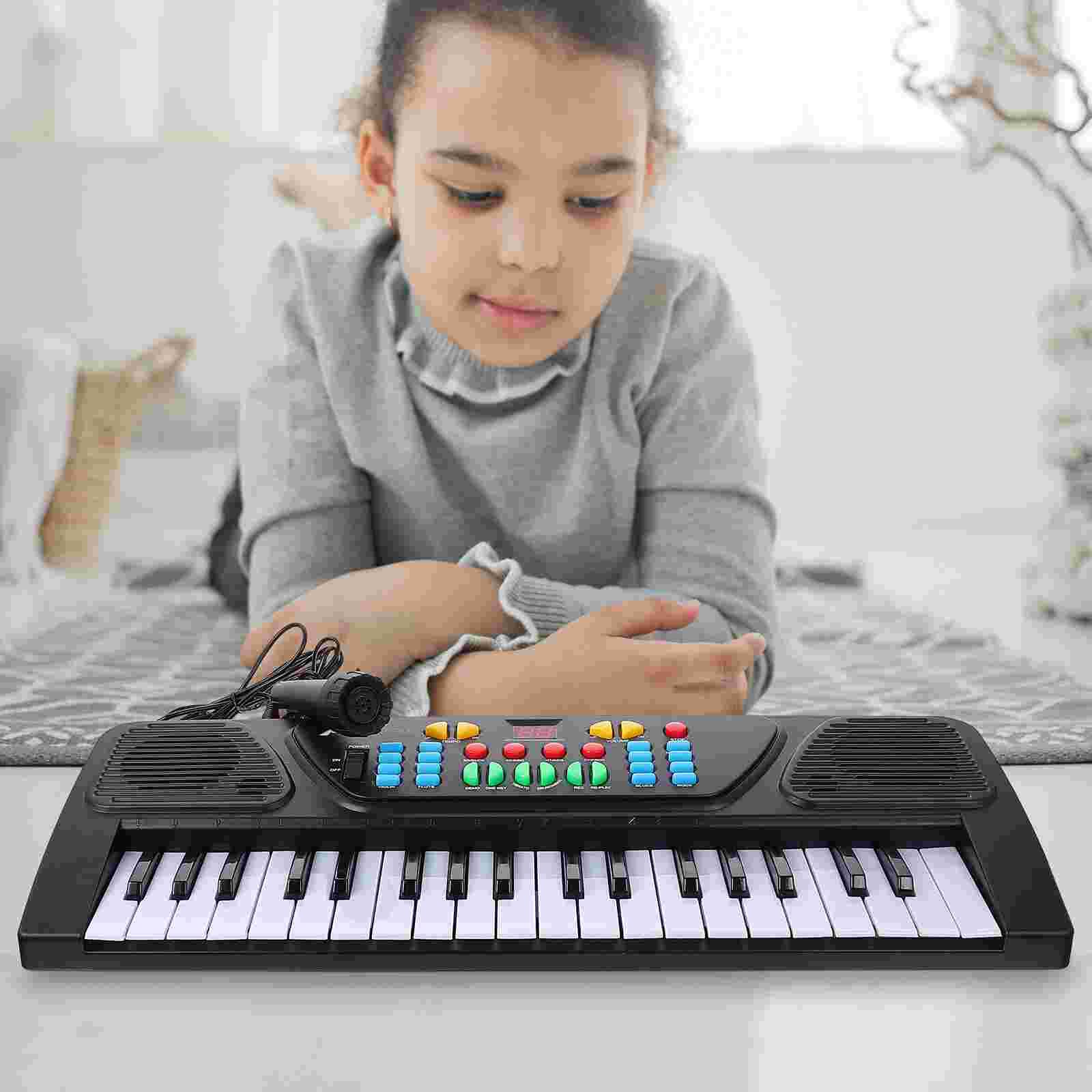 1Set Simulation Piano Multi-functional Children Piano (Black)