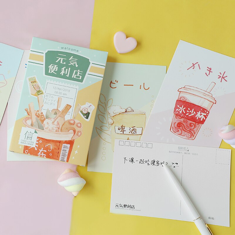 2 Sizes 30 Sheets/Set Snacks Convenience Store Postcard Lomo Card Greeting Card Birthday Card