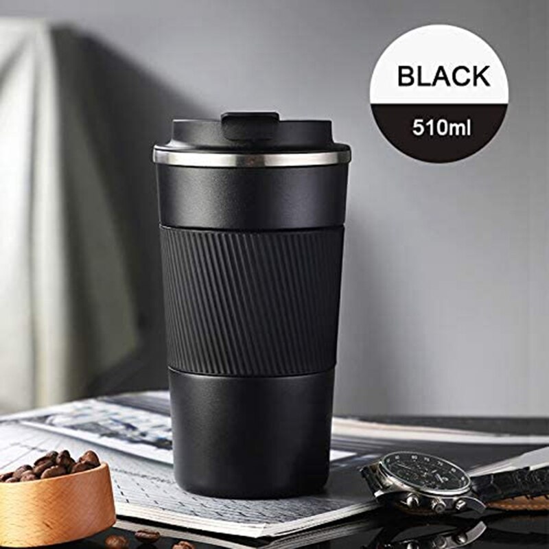 Travel Mug Reusable Insulated Coffee Cups Vacuum Insulation Stainless Steel Thermal Bottle for Cold Drinks 500Ml