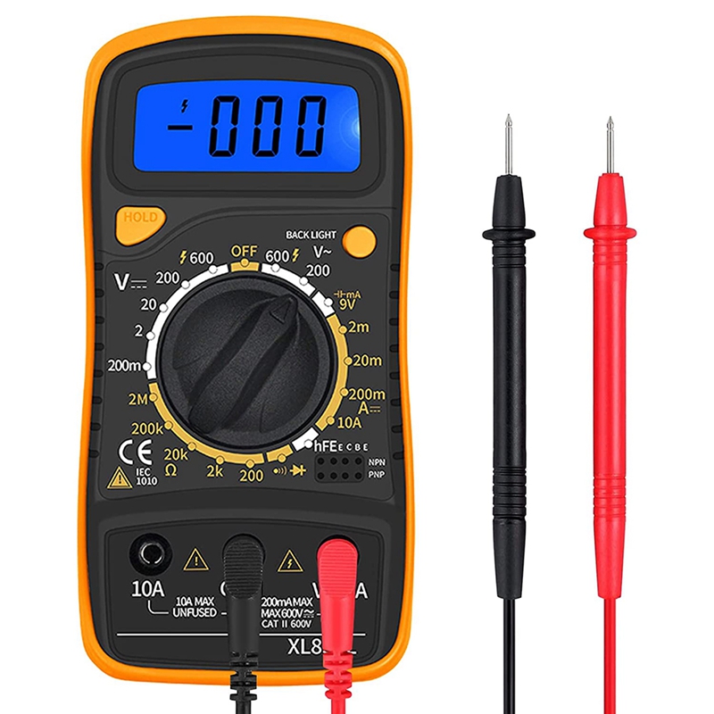 Digital Multimeter Voltmeter Tester Multi Meter Backlight LCD Measurement Tool Electronic Test Meter With Test Probe: Default Title
