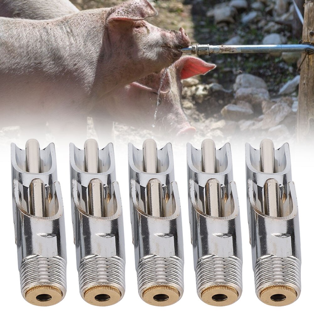 10PCS Metal Duck-Mouth Style Pig Waterer Pig Drinker Livestock Farm Accessories Supplies