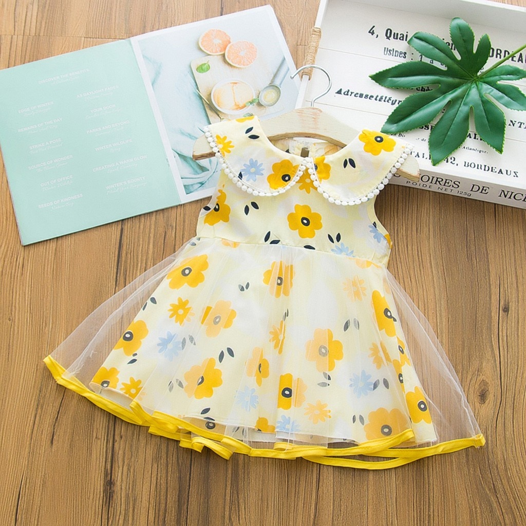 1-6 años, vestidos de Chifón con flores para niñas, ropa sin mangas con estampado de flores, vestido de princesa de verano para niños, vestido de , atuendo # P30