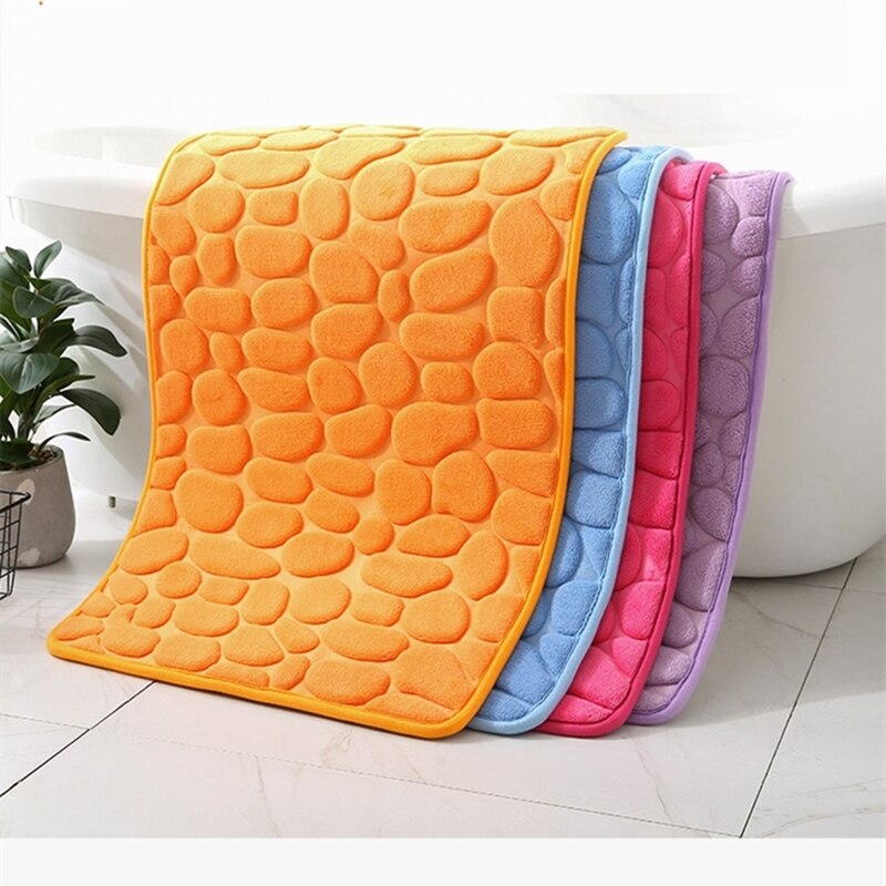 Alfombrilla de adoquines en relieve para baño, alfombra antideslizante para el suelo del baño, de espuma viscoelástica gruesa