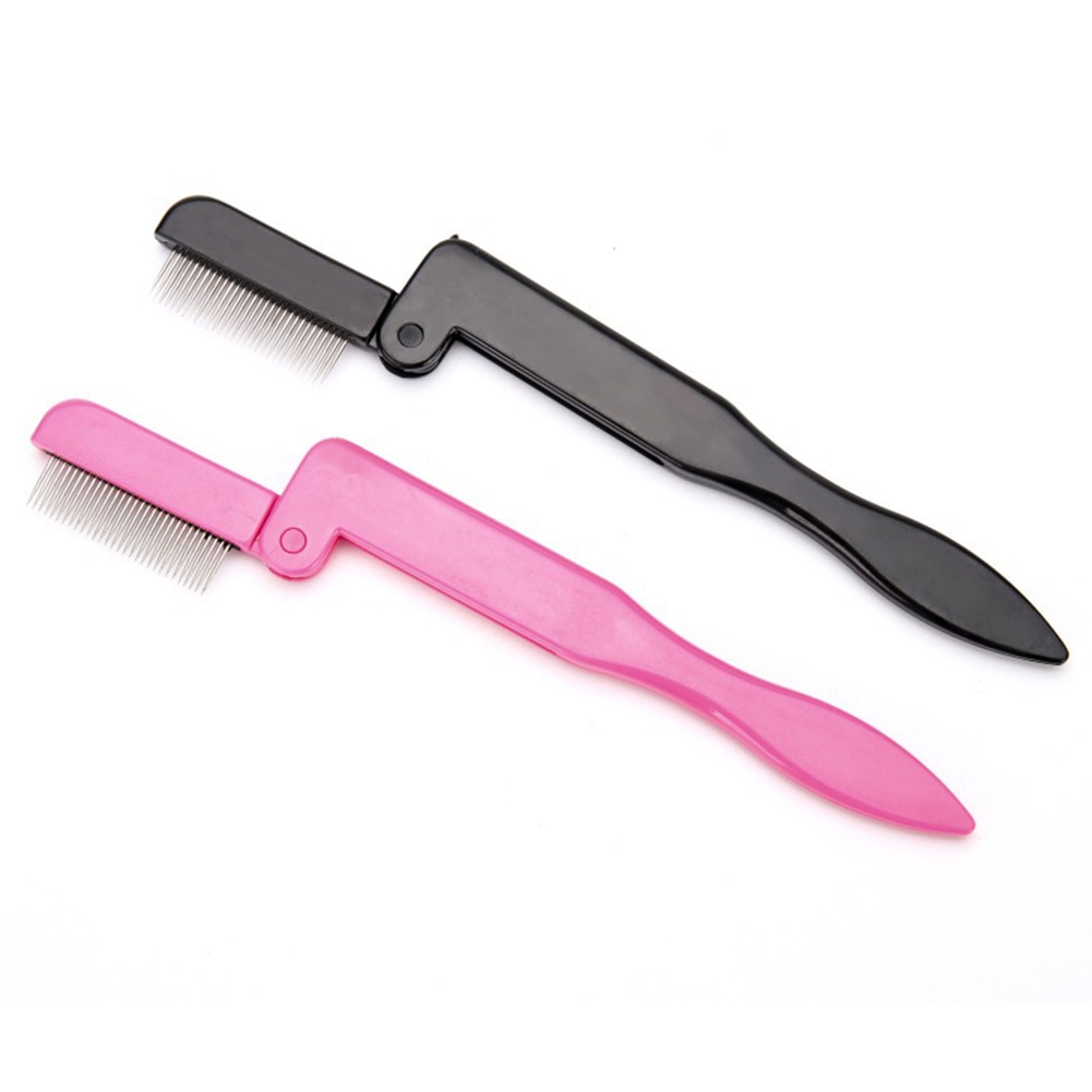 Składane ze stali nierdzewnej grzebień robić brwi brwi pędzel uroda narzędzia robić makijażu składane pędzle makijaż narzędzie łatwe w użyciu kobiety miłość