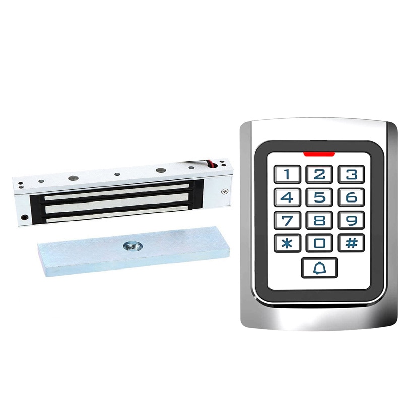 Gate opener door lock Outdoor Access Control Keypad EM reader RFID Wiegand 26 with 180KG magnetic lock