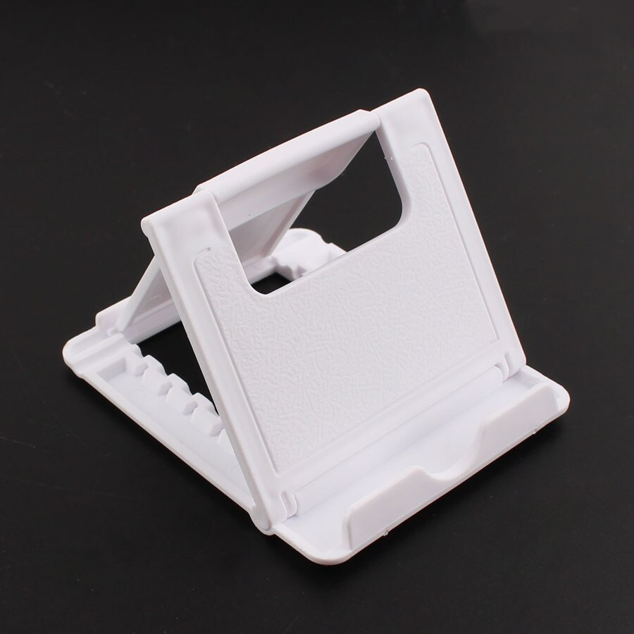 Desk Cell Phone Holder Triangle Mobile Tablet Stand Universal Black Plastic Desktop Support Telephone for xiaomi iphone ipad: A-white