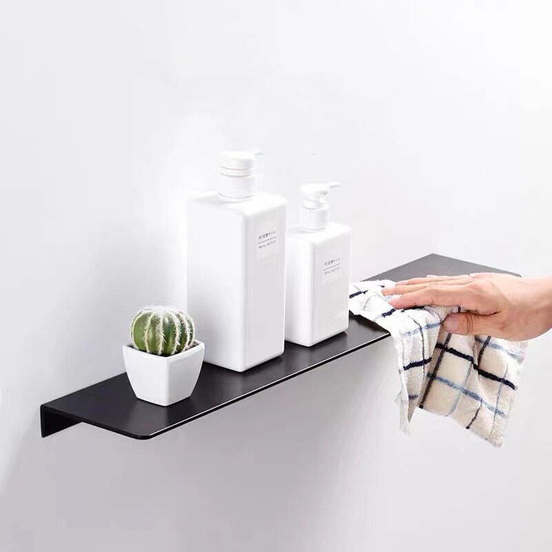 WZLY Bathroom Shelves Black Aluminum Wall Mounted Square Kitchen Shelves Bathroom Shower Storage Racks Shampoo Cosmetic Shelf