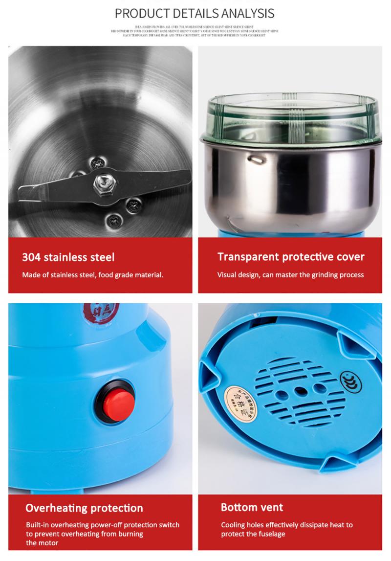 Multi-functional Coffee Grinder Portable Electric Herbs Spices Nuts Grains Coffee Bean Smash Grinding Mill Machine Crusher