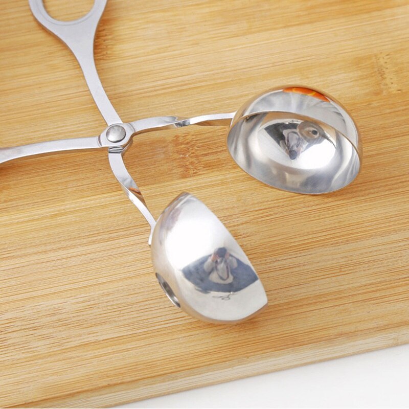 Pinza de acero antiadherente para hacer albóndigas rellena de carne, bola de nieve para helado, bolas de pescado, carne o arroz, utensilios de cocina