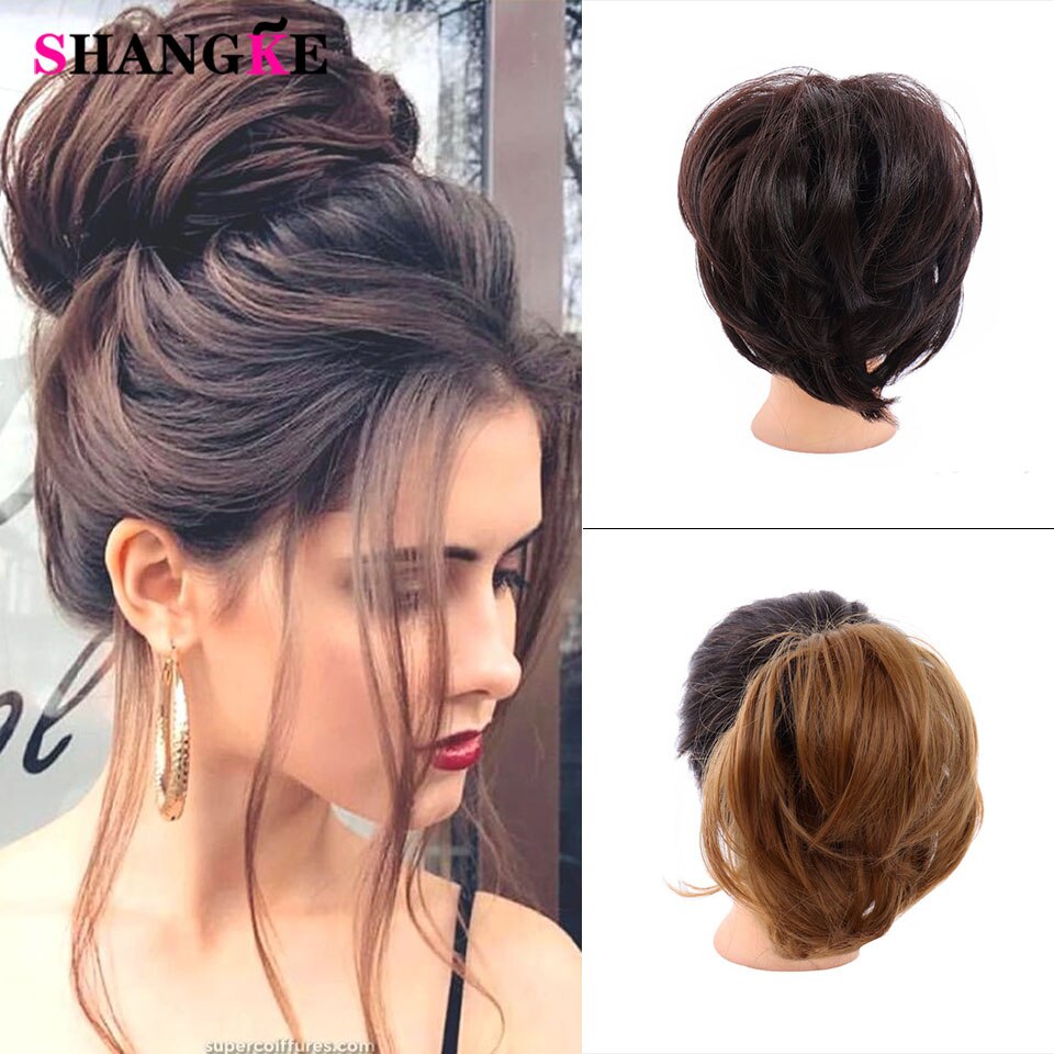 Lupu Grijs Bruin Bed Steil Haar Extensions Pad Elastische Haar Touw Rubber Band Chignon Donut Haar Broodje