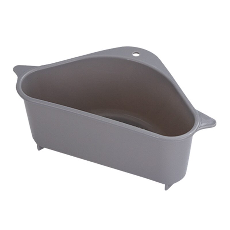 Küche Spüle Dreieck Ablauf Regal Obst Gemüse Abtropffläche Schwamm Gestell Lagerung Korb Saugnapf Multi-gebrauch Sinken Filter Sieb: grau