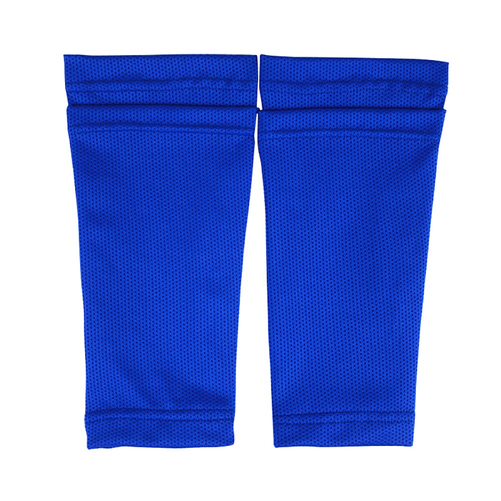 1 Pair Pads Protective Socks Pocket Polyester Shin Guard Football Soccer Abrasion Resistance Leg Sleeves Sports: Blue