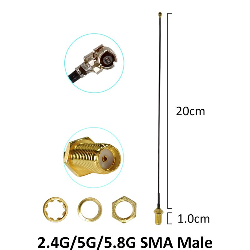 2pcs 2.4GHz 5GHz 5.8Ghz Antenna real 8dBi SMA Male Connector 2.4g 5.8g Dual Band wifi Antena + 21cm RP-SMA Male Pigtail Cable