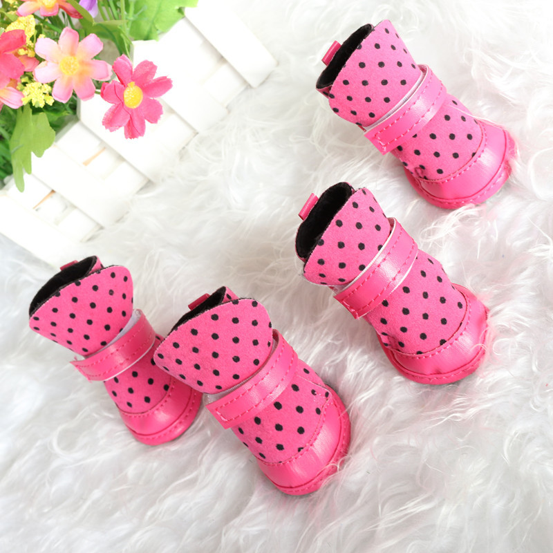 Winter Warm Hond Laarzen Waterdichte Elastische Dot Huisdier Kat Anti-Slip Schoenen Voor Kleine Honden Teddy Puppy zachte Bodem Booties: Xl