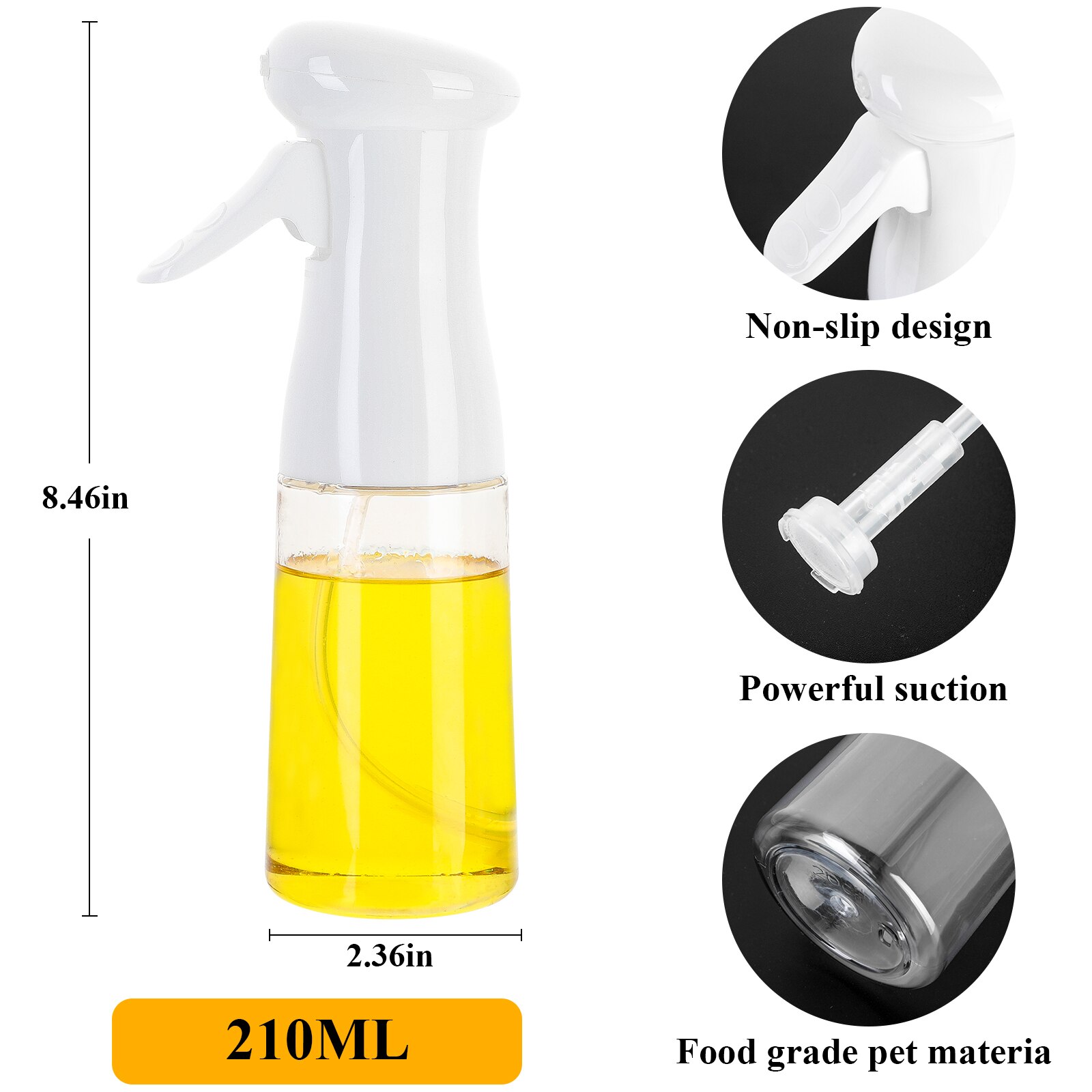 210Ml Olie Spray Fles Koken Bakken Azijn Mist Spuit Barbecue Spray Fles Voor Thuis Keuken Koken Bbq Grillen Roosteren