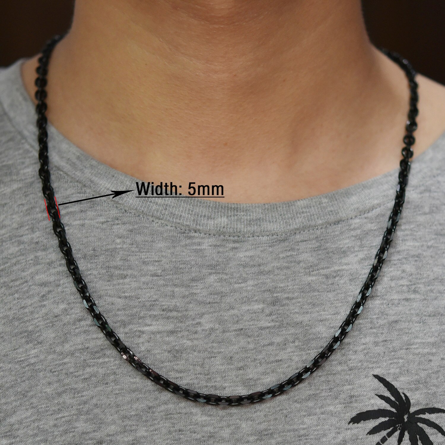 Colar rolo de corrente o de corte de aço inoxidável para homens mulheres cor preta banhado cabo link gargantilha de metal acessórios de joias presente: 90cm / Vermelho ferrugem