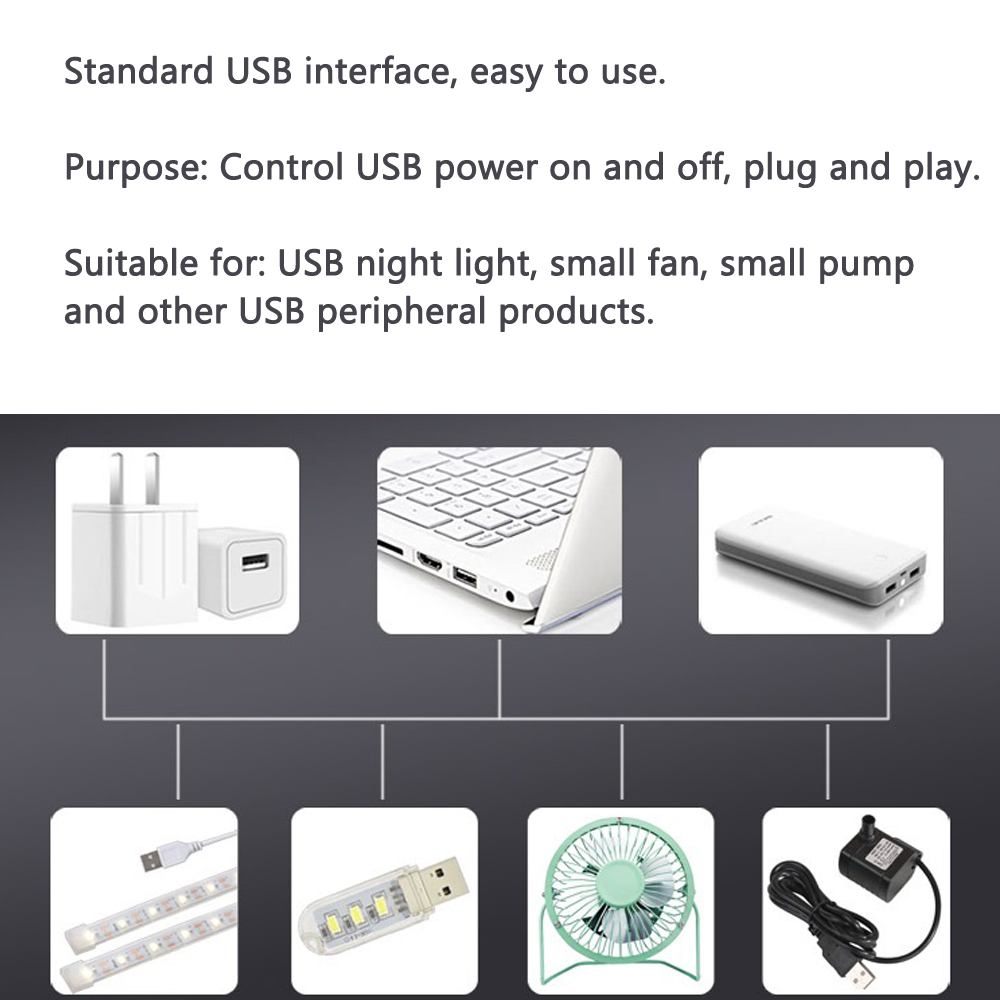 DC 5V USB Bezprzewodowy przełącznik zdalnego sterowania RF Sterownik Włączanie Wyłączanie zasilania Do taśmy świetlnej LED Lampka do czytania Wentylator świetlny