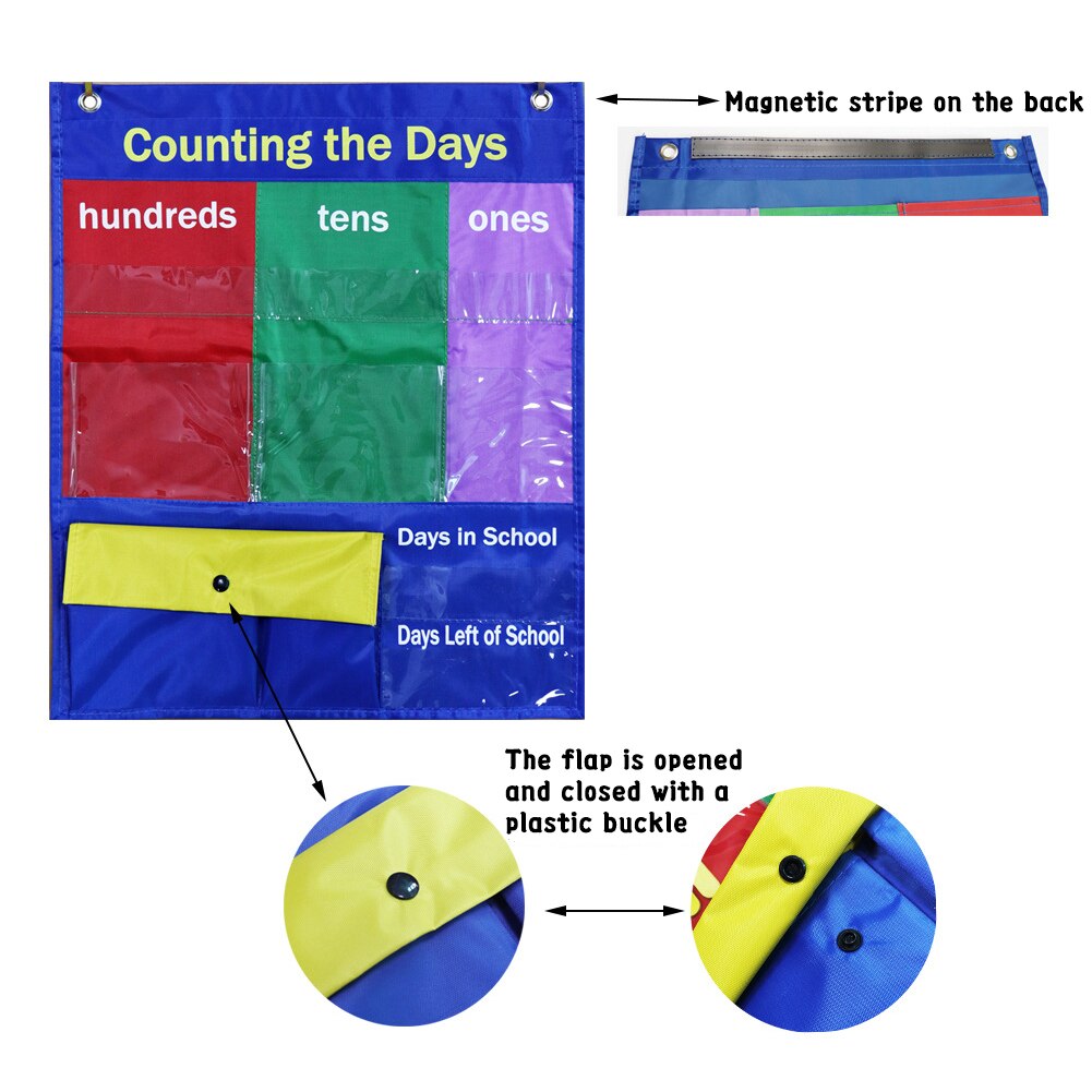 10 Giant Insert Card Learning Resources Foldable Teaching Easy Mounting Space Saving Scheduling Home Pocket Chart