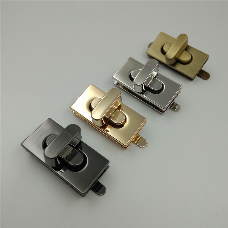 (10 Stuks/partij) Fabriek Tassen Handtassen Metalen Rechthoekige Twist Lock Decoratieve Gesp Hardware Accessoires