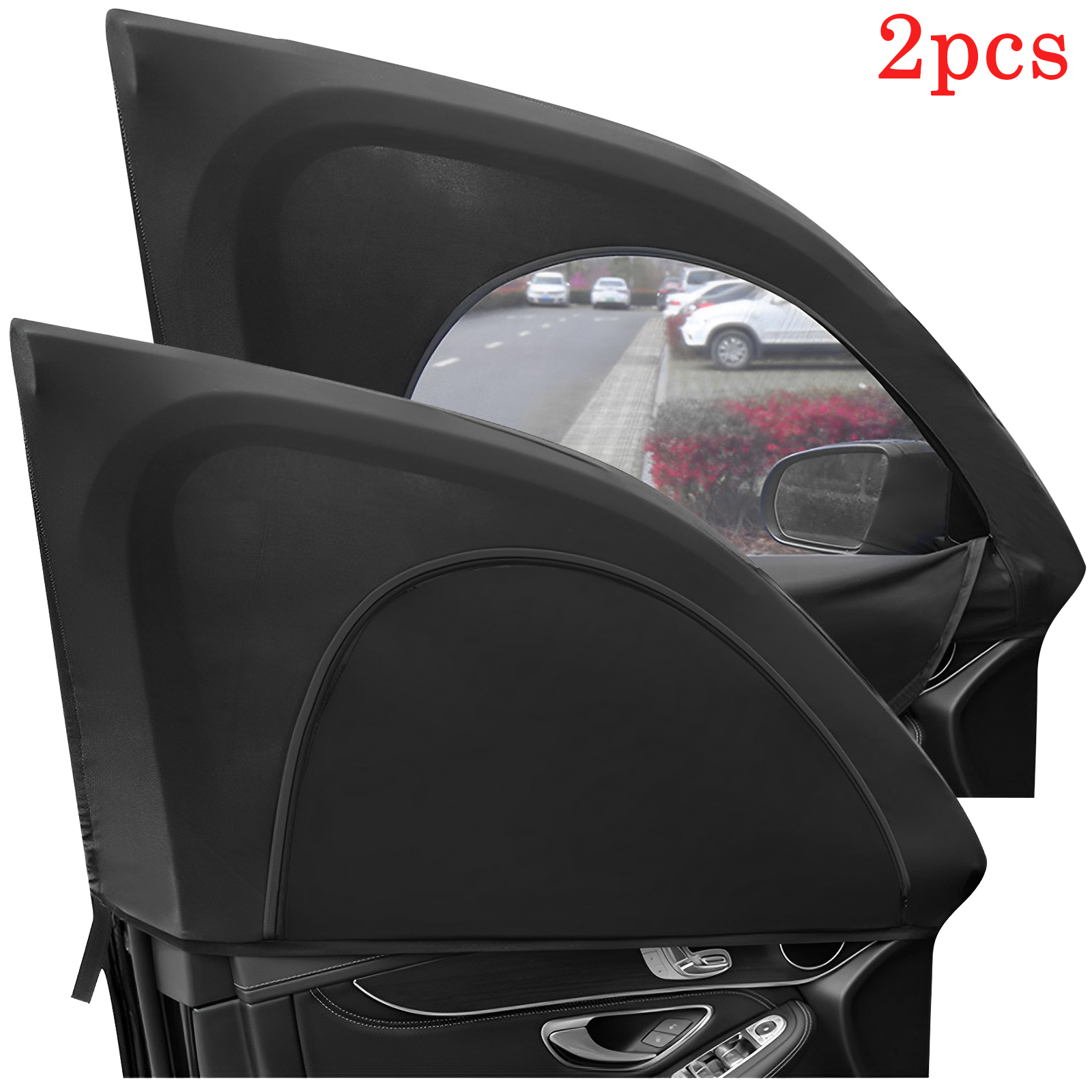 2 Stuks Autoruit Schaduw Gordijn Elastisch Auto Voor Achter Zijruit Zonnescherm Ademend Privacy Zonnescherm Bescherming Cover voor Auto