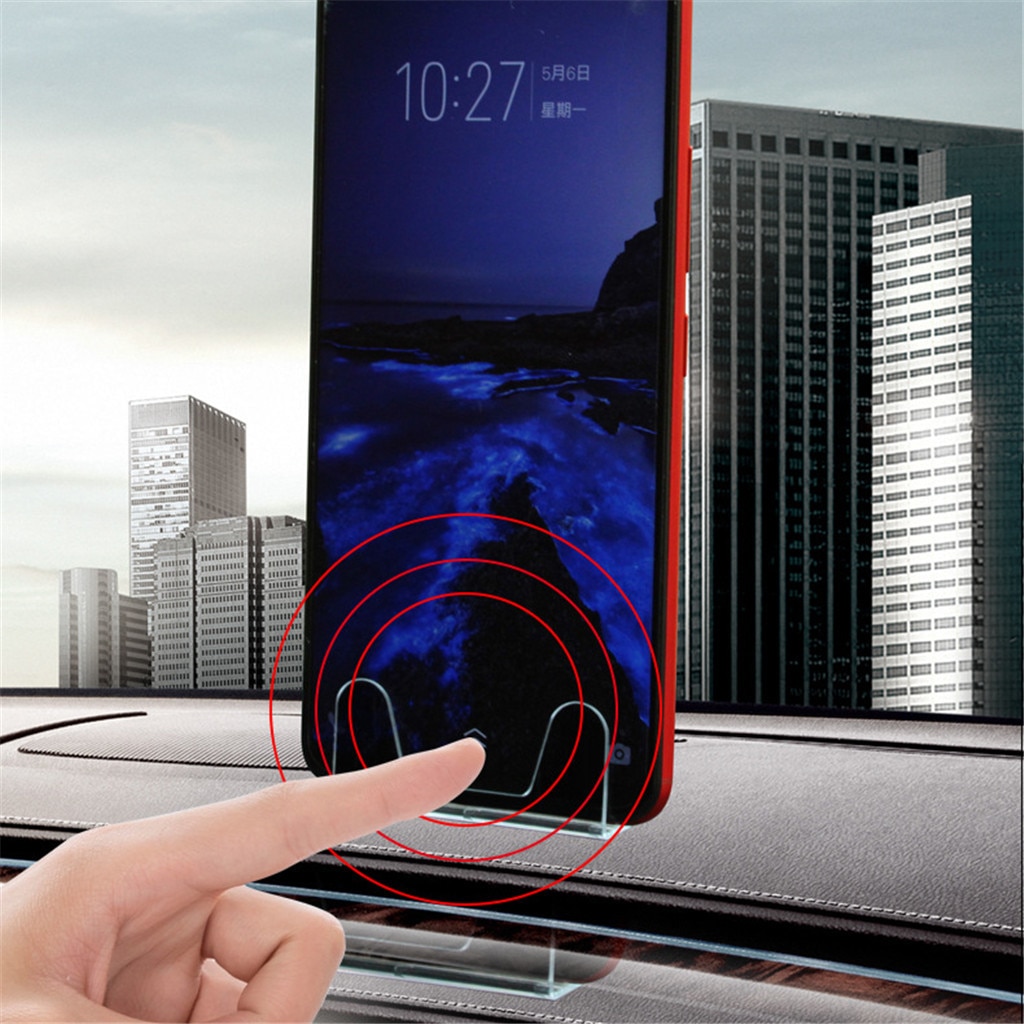 Franchise Car Phone Holder Center Console Holder Mini Transparent Invisible Bracket Universal Gravity Smartphone Cell Support #