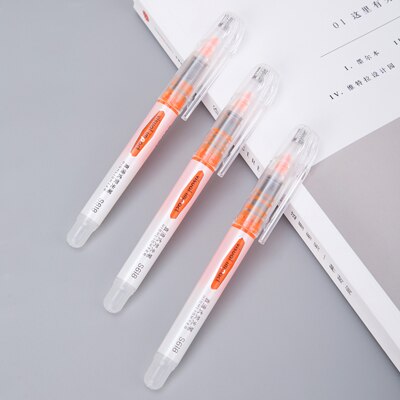 12 stk lot lige flydende highlighter tusch 5 farver orange rød gul blå grøn kontor fluorescerende pen deli  s618: Orange