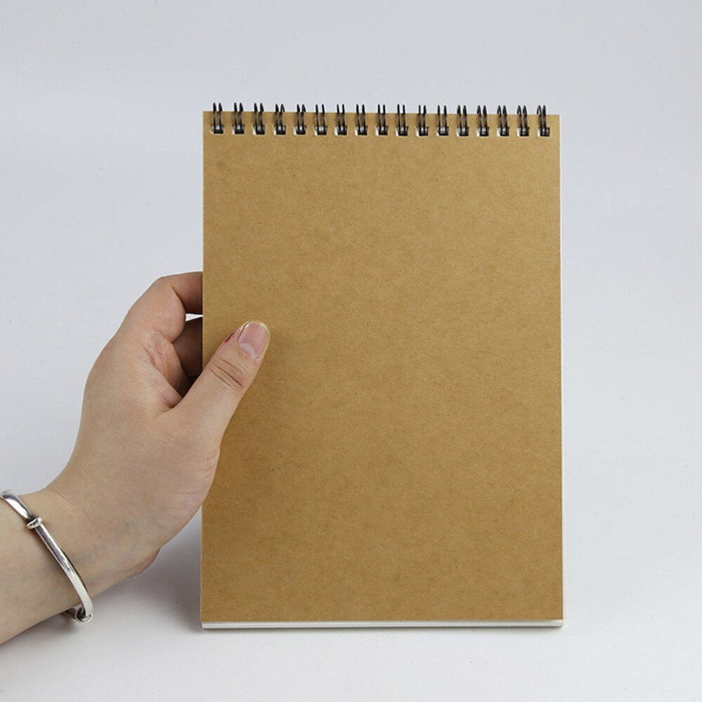 2Pcs Portable Hand Drawing Notebook Kraft Paper Drawing Paper Blank Drawing Paper Practical Watercolour Notebook for Kids Artist