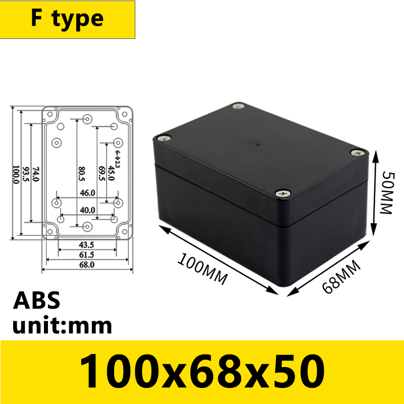 Black Outdoor Waterproof Enclosure Plastic Box Electronic Project Instrument Case Electrical Project Box Junction Box Housing: Dark Grey
