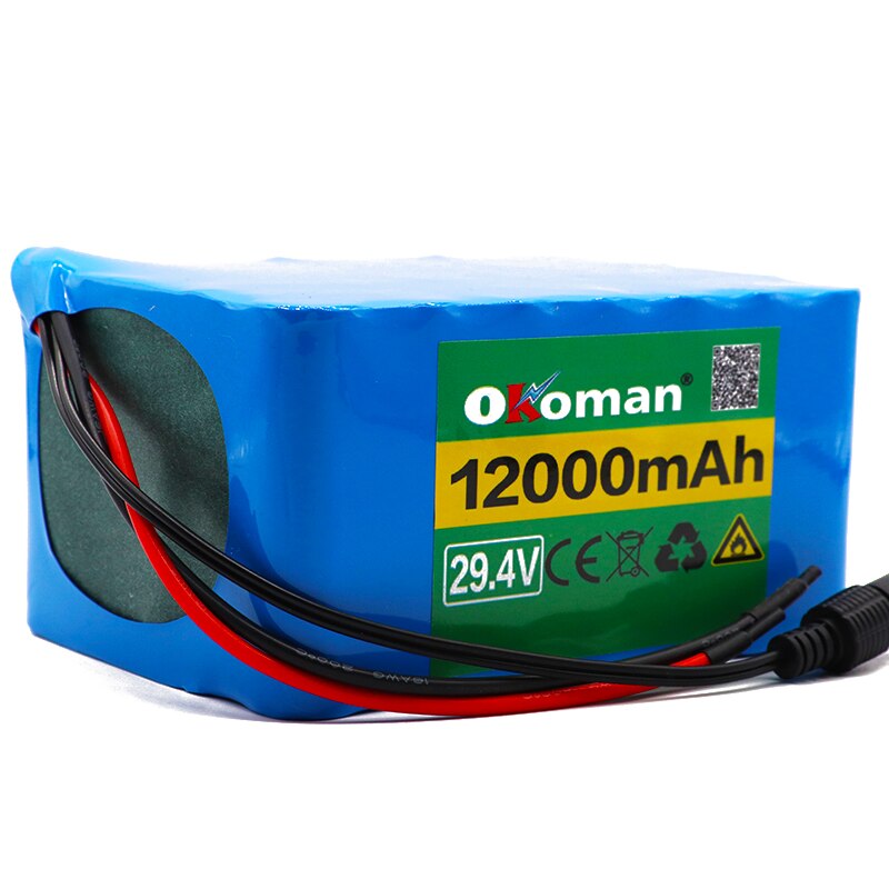 7S5P 24V 12Ah lithium-ion battery pack 29.4V 12000mAh bicycle scooter scooter lightweight bicycle wheelchair battery with BMS