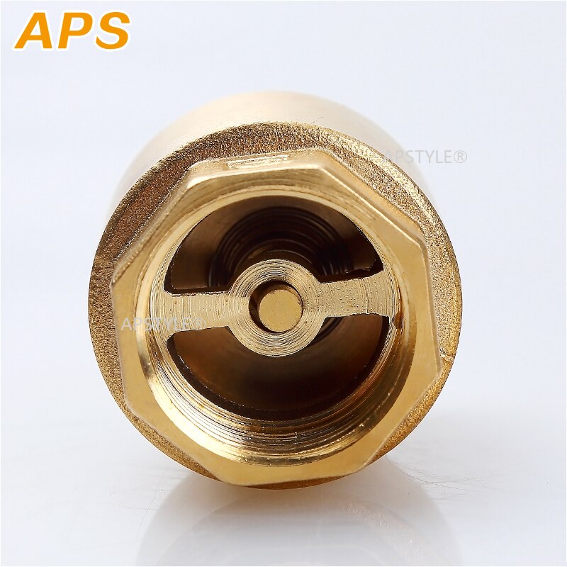1pc Copper Pipe Fittings 1/2" NPT Brass Female Thread In-Line Spring Check Valve 20/25mm Diameter 200WOG For Water Control Tube