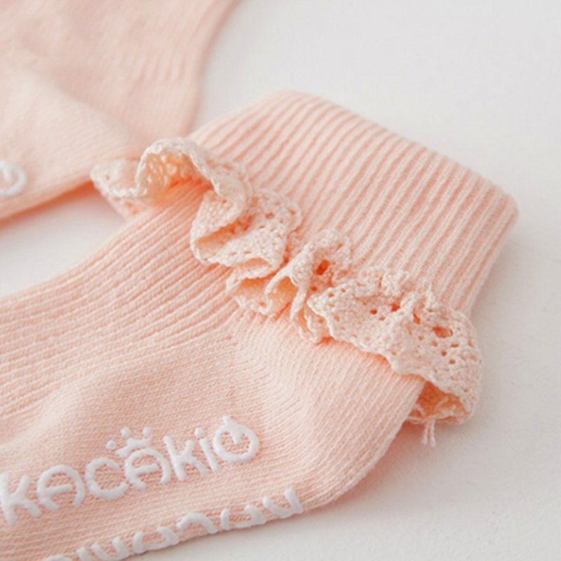 nette Neugeborene Kleinkind Mädchen Socken Kind Weiß Rosa Lace Rüschen Trim gleitschutz Socken