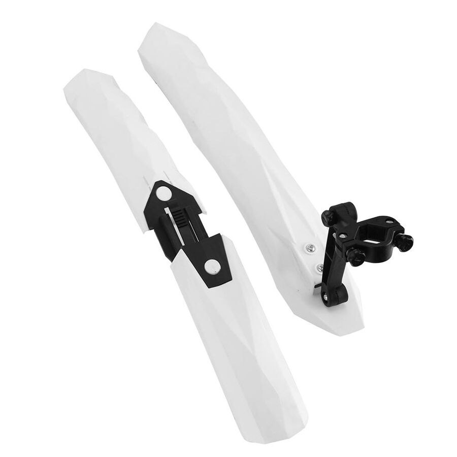 Guardabarros duraderos de 4 colores para bicicleta de montaña, guardabarros delantero y trasero con luz trasera LED, guardabarros, piezas para bicicleta: Blanco