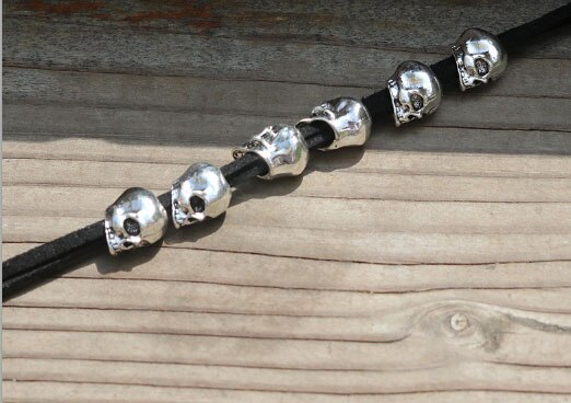Aros trenzados de metal para el cabello, cuentas de Dreadlock, puños, aros de tubo para Accesorios para peinados, 6 uds.: Silver