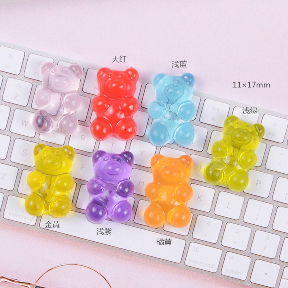 DIY Mini Bear Charms for Slime Addition Sprinkles Candy Polymer Filler Modeling Clay Supplies Slime Box for Children Toys