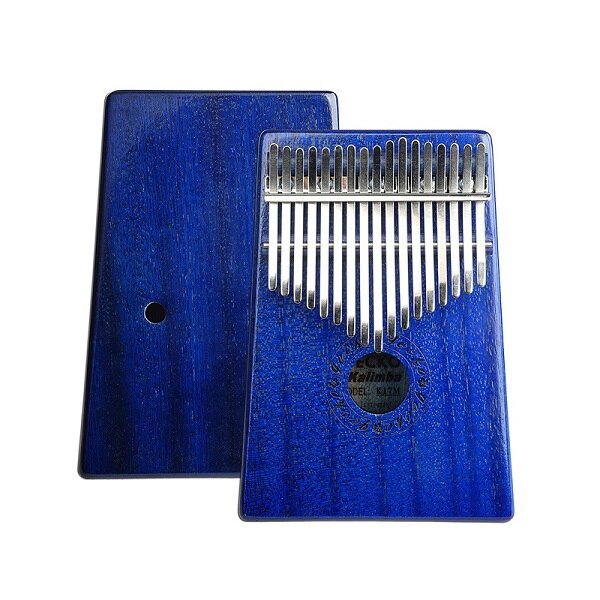 Gecko 17 Sleutel Kalimba Vinger Duim Piano Houten Mbira Keyborad Instrument Met Accessoires Mini Kalimba Kerstcadeau: Blue Color