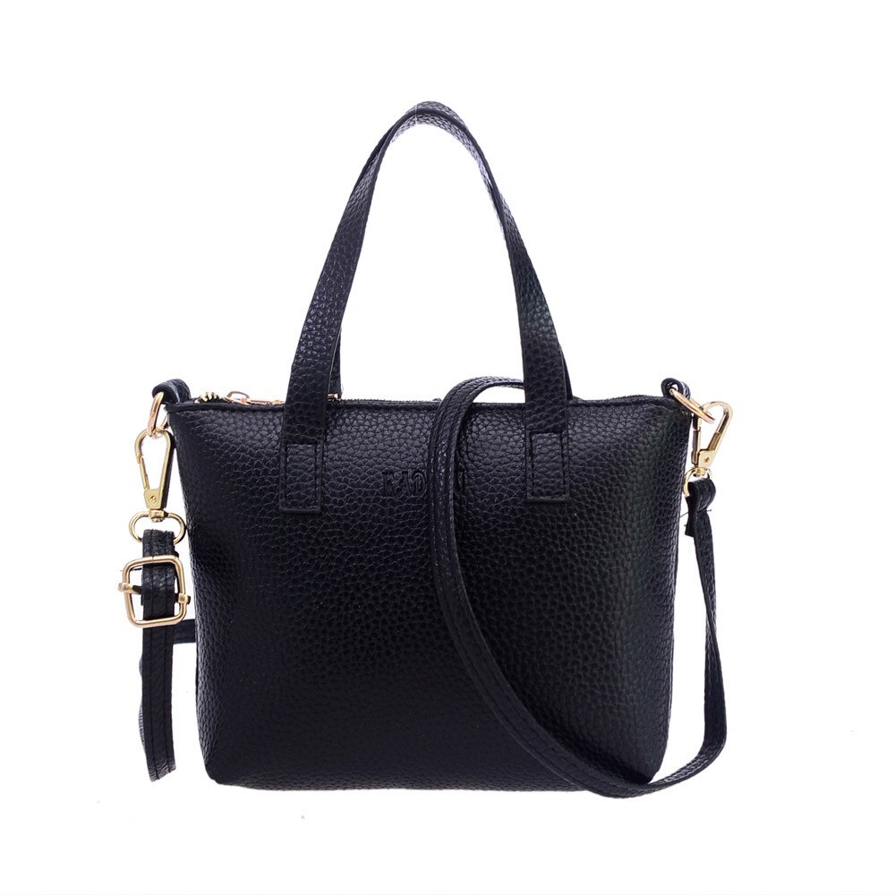 Women Solid Color Crossbody Bag Messenger Bag Phone Coin Bag: Black
