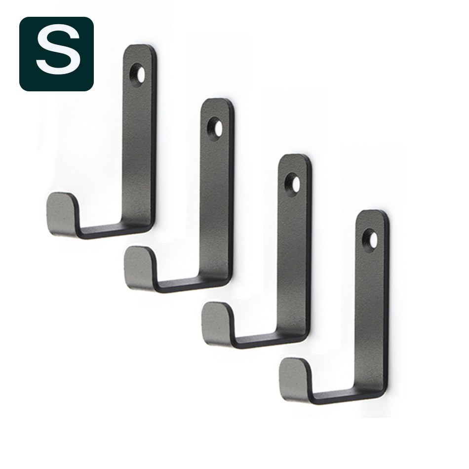 Ganchos de acero inoxidable para colgar ropa, perchero montado en la pared, resistente, acabado negro mate, 4 piezas: YELLOW