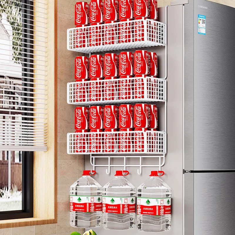 Estante de almacenamiento montado en la pared para el hogar, estantes para artículos diversos para refrigerador, organizador de botellas de especias, estantes de almacenamiento para alimentos multicapa para el hogar