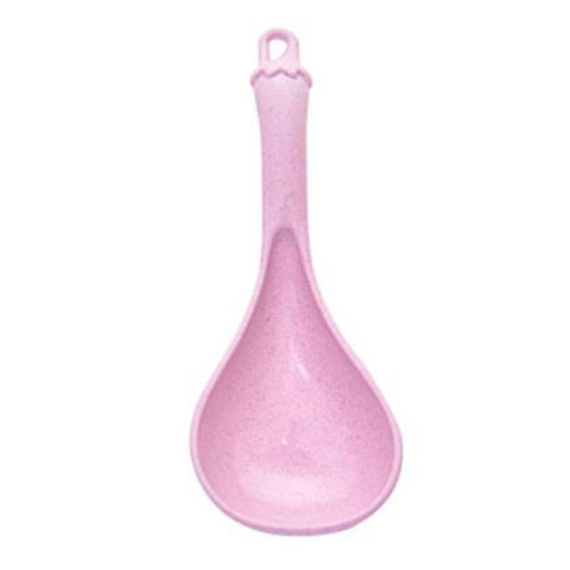 Porslin vete halm ris slev 1 st 4 färger långt handtag soppsked måltid middag skopor köksredskap matlagningsverktyg: Rosa