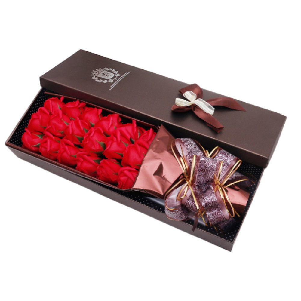 18pcs Soap Rose bundle beauty Foam roses Wedding Valentine\'s Day Wedding Bouquet rose flower rose box