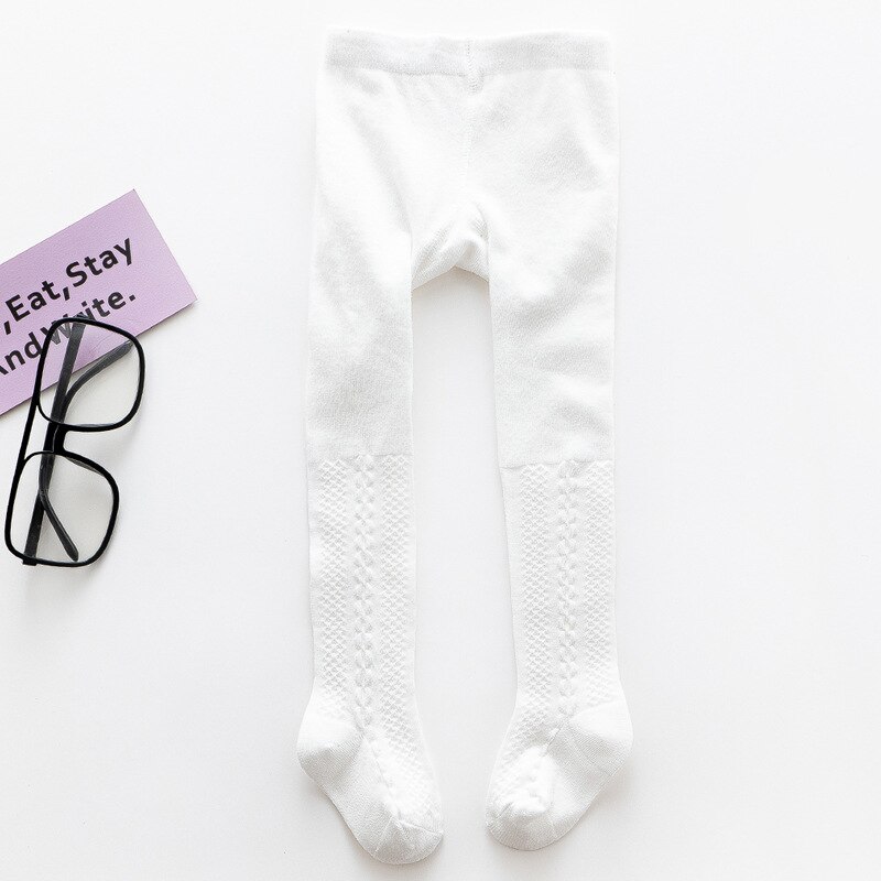 Lente Zomer Baby Meisje Leggings Effen Kleur Panty Meisjes Gekamd Katoen Panty Kids Peuters Panty Kindje Panty 0-24 maanden: white / M(12-24M)