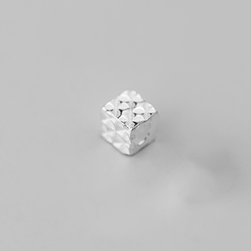 MEETSOFT Klassische 925 Sterling Silber Quadratischen aufbringen Raum Perlen Reize handgefertigt Von DIY Edlen Schmuck Zubehör: Weiß